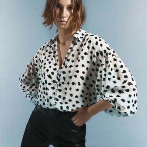 Zara Tops - Zara Black and White Button Down Shirt